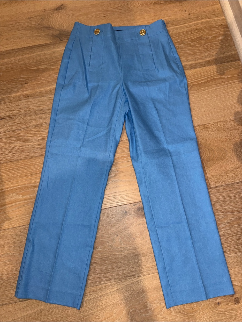 Ann Taylor Men’s Blue Tailored Dress Pants with Gold Buttons